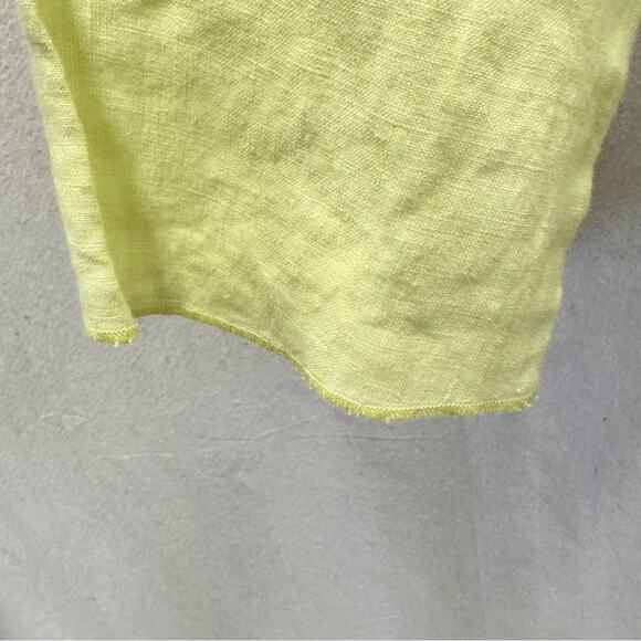 Click by Color Me Cotton 100% linen yellow button up Lagenlook top Medium USA - Picture 8 of 13